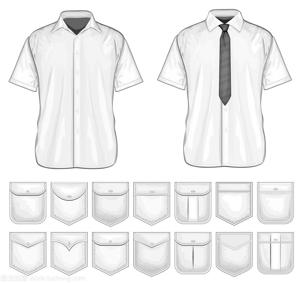 衬衫口袋设计的艺术 从实用到装饰的矢量合集