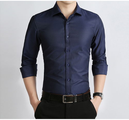 春秋新款韩版修身衬衫，新郎伴郎婚庆礼服的时尚之选