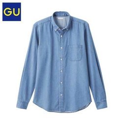 男装轻薄牛仔衬衫(水洗产品)267561极优GU_没得比