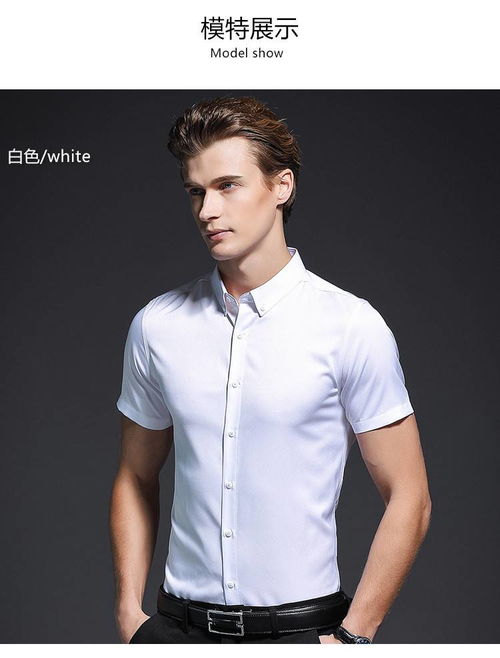 汤河之家2020夏季男士短袖衬衫 韩版修身，免烫时尚商务之选